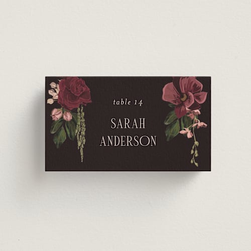 This is a merlota wedding place cards with standard by Susan Moyal called romantics printing on signature in placecard