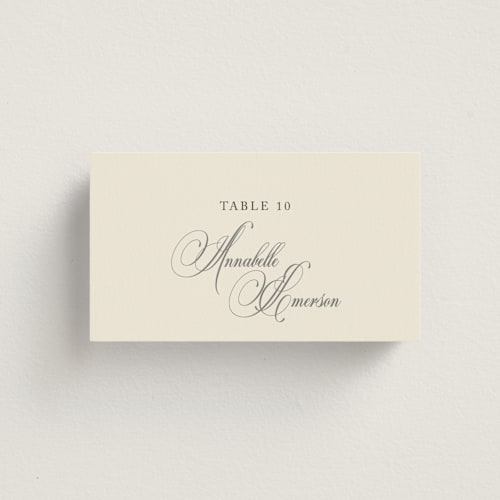 This is a oreo creme wedding place cards with standard by Design Lotus called wonderful tonight printing on signature in placecard