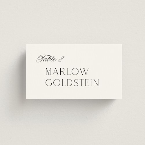 This is a pearl wedding place cards with standard by Shirley Lin Schneider called classic chic printing on signature in placecard
