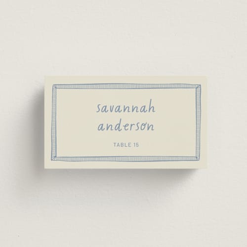 This is a sky wedding place cards with standard by Kelly Watkins called florence printing on signature in placecard
