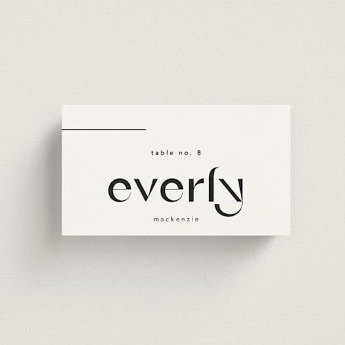 This is a ink wedding place cards with standard by Blustery August called marcona printing on signature in placecard