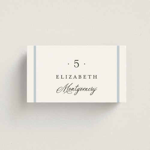 This is a hydrangea wedding place cards with standard by Carolyn MacLaren called dotted classic printing on signature in placecard
