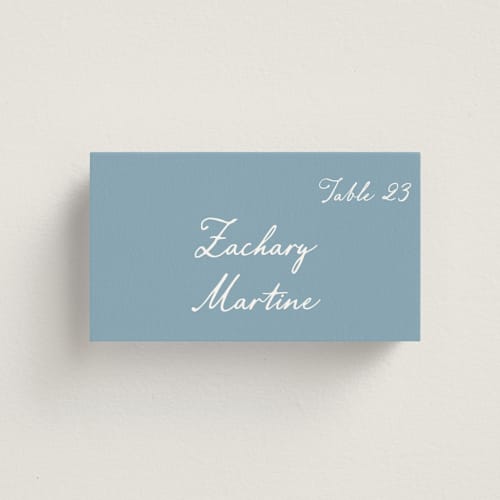 This is a neptune wedding place cards with standard by Cass Loh called handwritten printing on signature in placecard