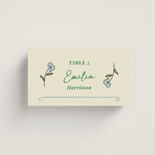 This is a waterlily wedding place cards with standard by Helena Vitto called the pairfect printing on signature in placecard