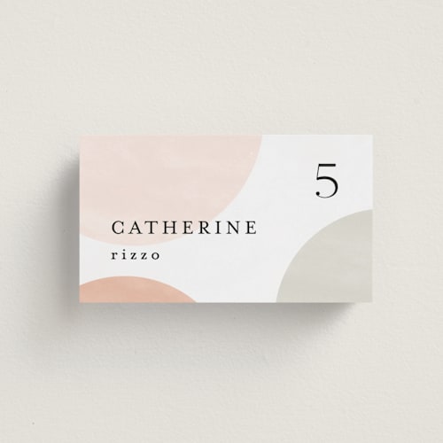 This is a cafe wedding place cards with standard by Pixel and Hank called curves printing on signature in placecard