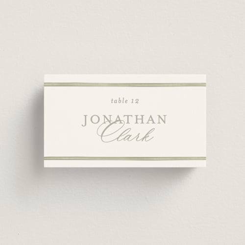 This is a ocean wedding place cards with standard by Creo Study called pillowy border printing on signature in placecard
