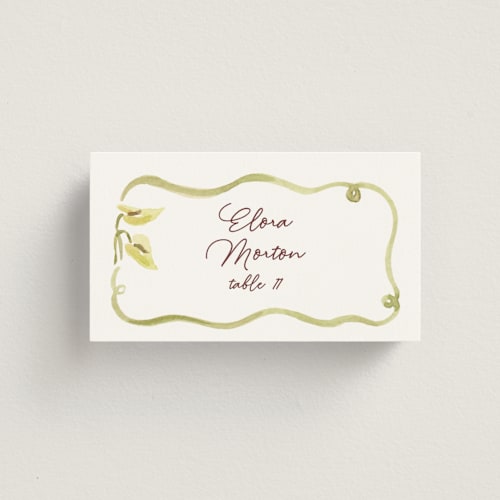 This is a marsh wedding place cards with standard by Pati Cascino called barolo printing on signature in placecard