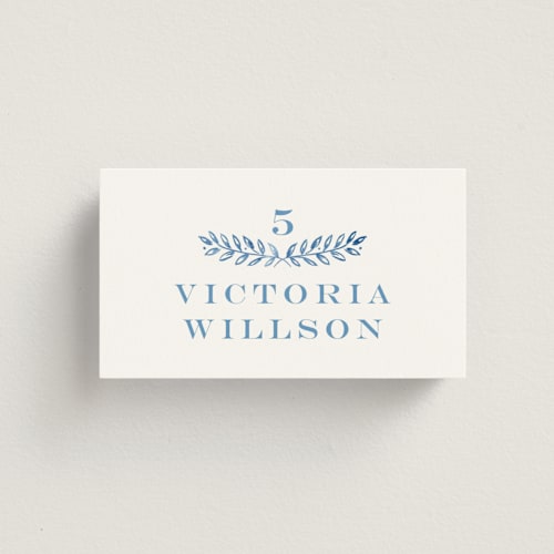 This is a cobalt wedding place cards with standard by Petra Kern called royal printing on signature in placecard