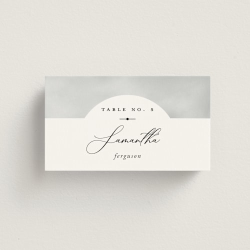 This is a cloud wedding place cards with standard by Heather Schertzer called panoramic printing on signature in placecard