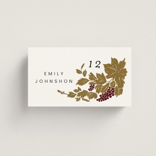 This is a sage wedding place cards with standard by Shiny Penny Studio called valley of the moon printing on signature in placecard