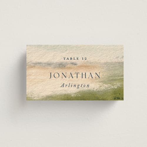 This is a meadow wedding place cards with standard by Holly Whitcomb called bluestem fields printing on signature in placecard