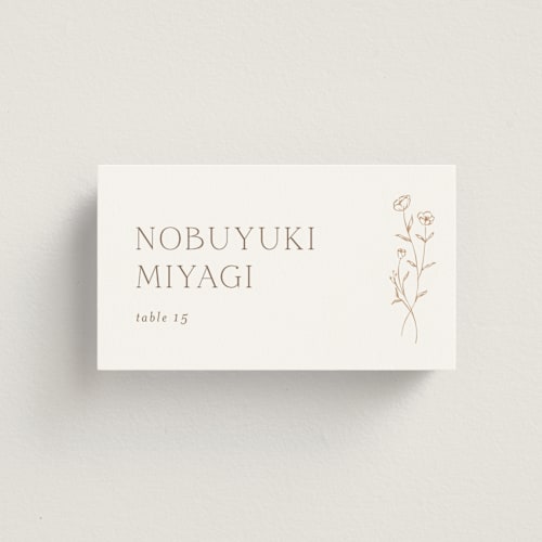 This is a chiffon wedding place cards with standard by chocomocacino called kouignette printing on signature in placecard