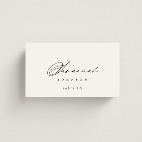 This is a cotton wedding place cards with standard by Carolyn Nicks called grande printing on signature in placecard