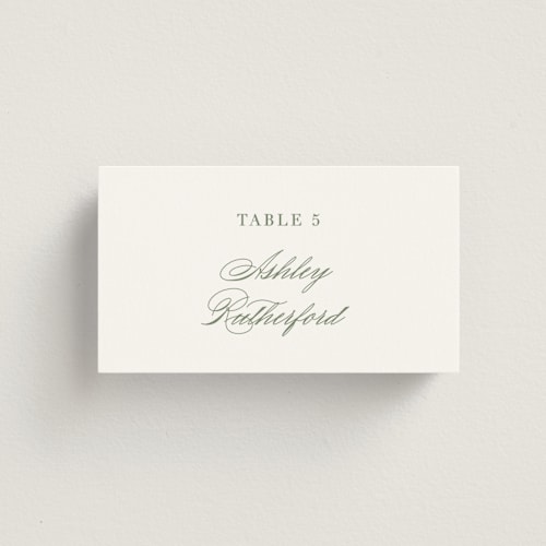 This is a garden wedding place cards with standard by Brandy Folse called classically elegant printing on signature in placecard