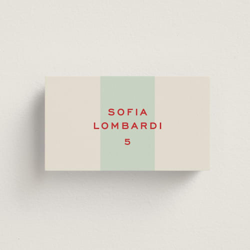 This is a fresca wedding place cards with standard by Megan Davis called campania printing on signature in placecard