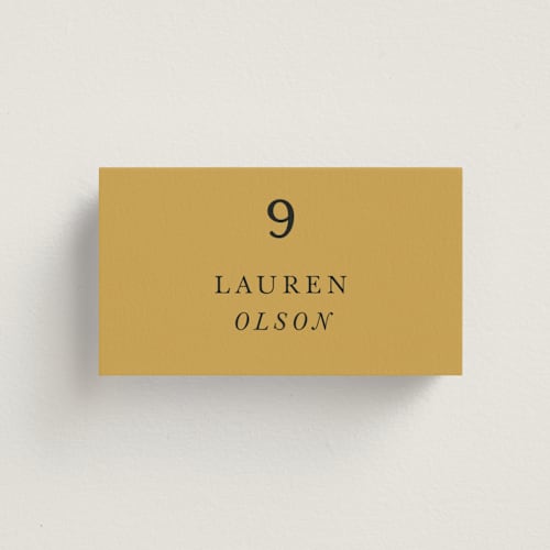 This is a sunrise wedding place cards with standard by Lindsay Megahed called silhouette printing on signature in placecard