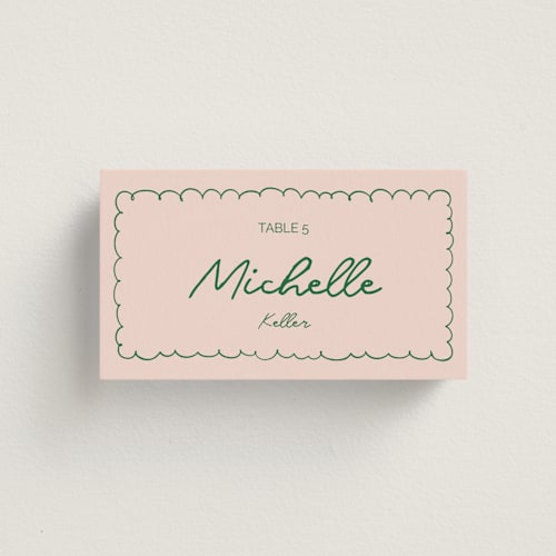 This is a verdant wedding place cards with standard by Zove Ahhh called party on! printing on signature in placecard