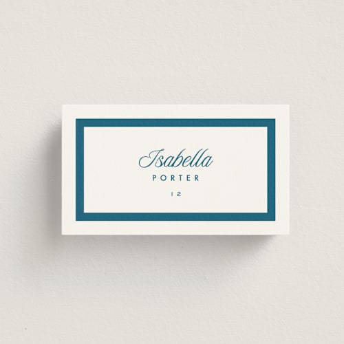 This is a ocean wedding place cards with standard by Kelly Schmidt called coast printing on signature in placecard