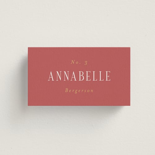 This is a rose wedding place cards with standard by Itsy Belle Studio called ruban en fleur printing on signature in placecard