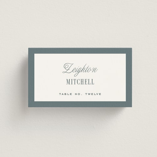 This is a capri wedding place cards with standard by Emily Betts called modern stripes printing on signature in placecard