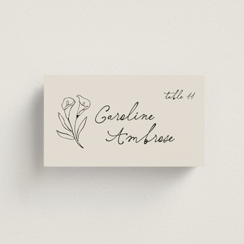 This is a vintage wedding place cards with standard by Kelly Watkins called felicity printing on signature in placecard