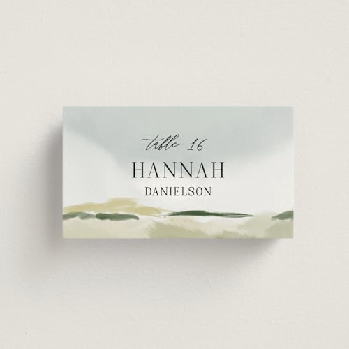 This is a sky wedding place cards with standard by Rebecca Durflinger called estate printing on signature in placecard