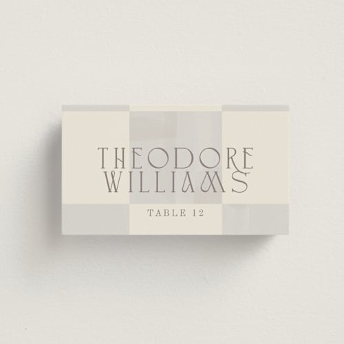 This is a mist wedding place cards with standard by Baumbirdy called checker wash printing on signature in placecard