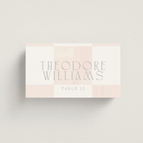 This is a cloud wedding place cards with standard by Baumbirdy called checker wash printing on signature in placecard