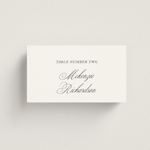 This is a snow bright wedding place cards with standard by Design Lotus called when i fall in love printing on signature in placecard
