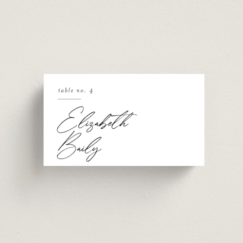 This is a snow wedding place cards with standard by Nicoletta Savod called macaron printing on signature in placecard