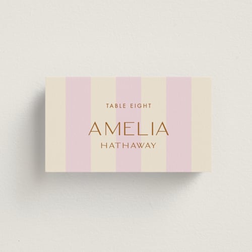 This is a cherry blossom wedding place cards with standard by Ellen Schlegelmilch called palmetto printing on signature in placecard