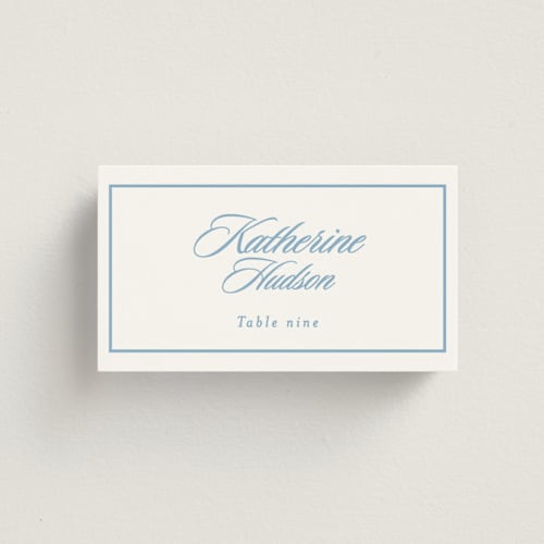 This is a capri wedding place cards with standard by Creo Study called scripted printing on signature in placecard