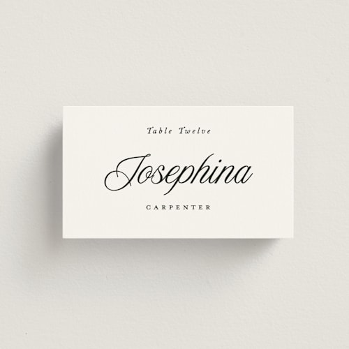 This is a tuxedo wedding place cards with standard by Leah Bisch called beautiful day printing on signature in placecard