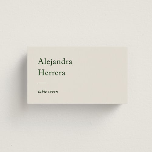 This is a forest wedding place cards with standard by Bethan called editorial printing on signature in placecard
