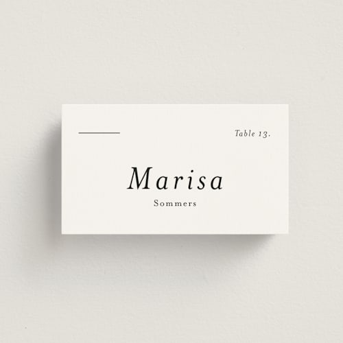 This is a ink wedding place cards with standard by Blustery August called tuscany printing on signature in placecard