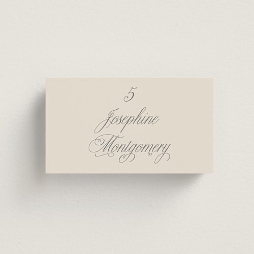 This is a ivory wedding place cards with standard by Petra Kern called let's say i do printing on signature in placecard