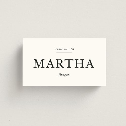 This is a onyx wedding place cards with standard by Monika Konieczna called simple elegance printing on signature in placecard