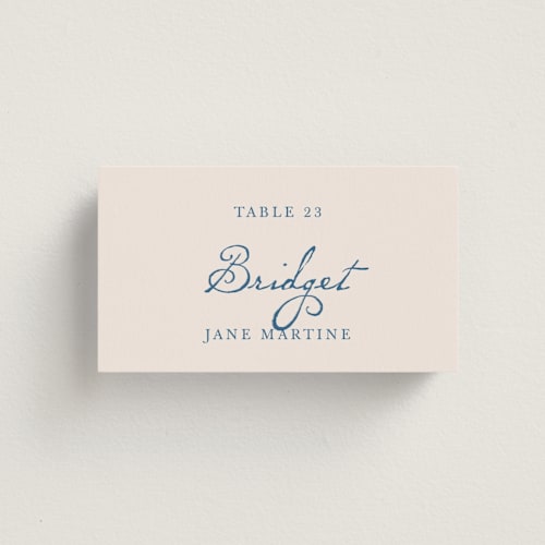 This is a royal wedding place cards with standard by Cass Loh called swan crest printing on signature in placecard