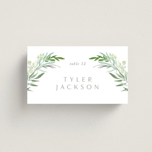 This is a fern wedding place cards with standard by Creo Study called i do printing on signature in placecard