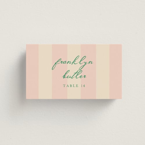 This is a monet wedding place cards with standard by Kamala Nahas called impressionist printing on signature in placecard