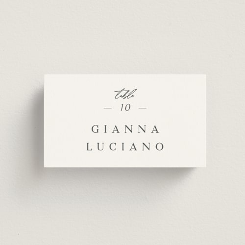 This is a snow wedding place cards with standard by Kaydi Bishop called sector printing on signature in placecard