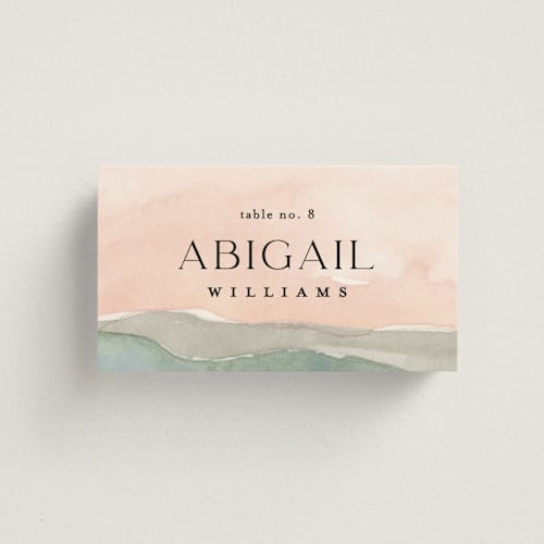 This is a northern wedding place cards with standard by Pixel and Hank called countryside printing on signature in placecard
