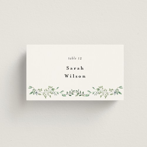 This is a mojito wedding place cards with standard by Susan Moyal called monogramed arch printing on signature in placecard