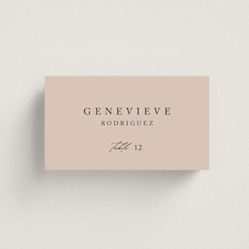 This is a rose blush wedding place cards with standard by Kelly Schmidt called astoria printing on signature in placecard