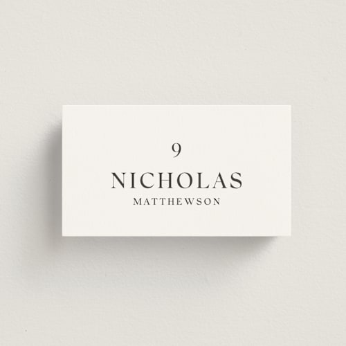 This is a opal wedding place cards with standard by Melanie Kosuge called celine printing on signature in placecard