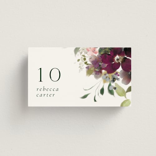 This is a meadow wedding place cards with standard by Grace Kreinbrink called vintage botanical printing on signature in placecard