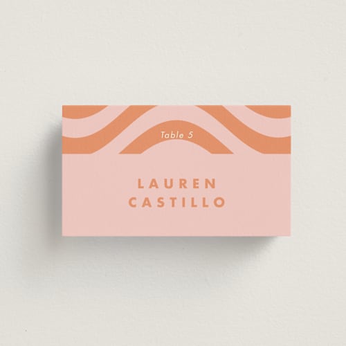 This is a candy wedding place cards with standard by Catherine Culvenor called bubblegum printing on signature in placecard