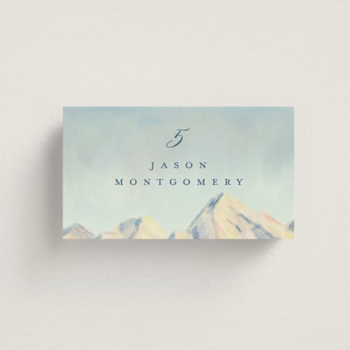 This is a summer wedding place cards with standard by Petra Kern called the valley printing on signature in placecard