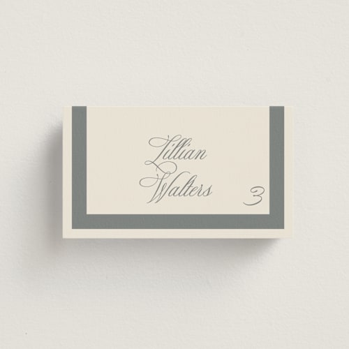 This is a oyster wedding place cards with standard by Megan Davis called montauk printing on signature in placecard