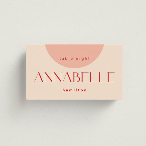 This is a blossom wedding place cards with standard by Hudson meet Rose called unity printing on signature in placecard